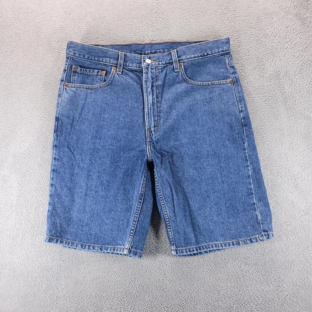 Levis 505 Shorts Mens 36 Blue Denim Regular Bermuda 10